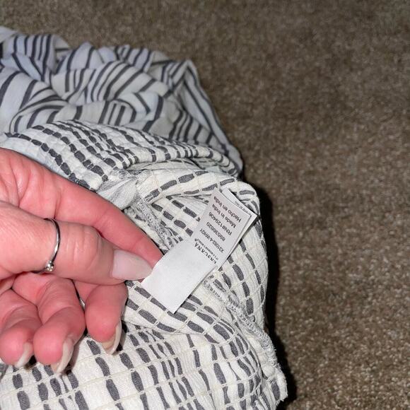 Lascana Tie Front Culotte Jumpsuit wide leg strapless wuite blue Romper SZ 4 - Picture 5 of 12